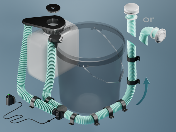 Vardo Systems 12 Volt Dual Inlet Ventilation Kit for Solids and Liquids BOTH Vents White overview image